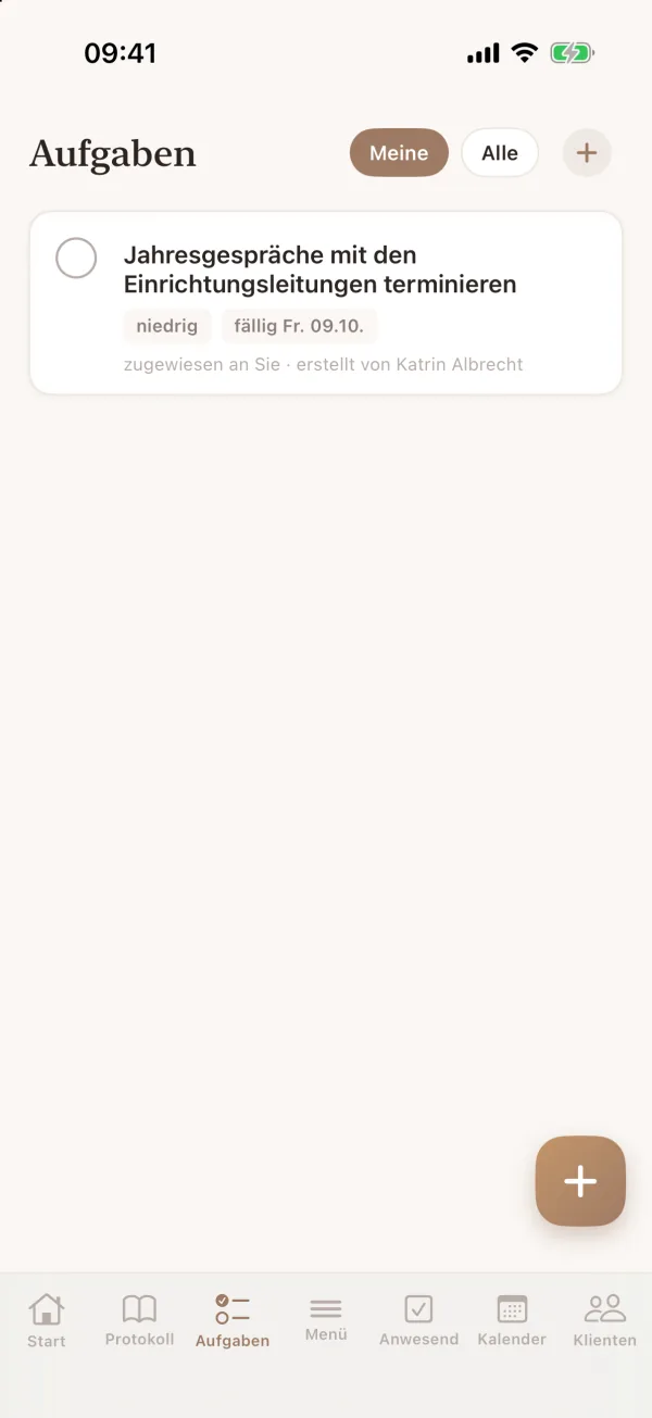 iPhone: eigene Aufgaben mit Fälligkeit und Priorität.