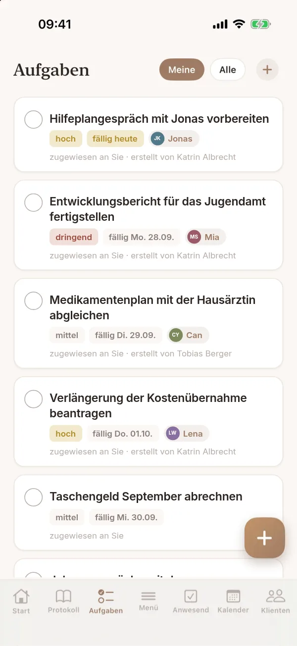 iPhone: eigene Aufgaben mit Fälligkeit und Priorität.